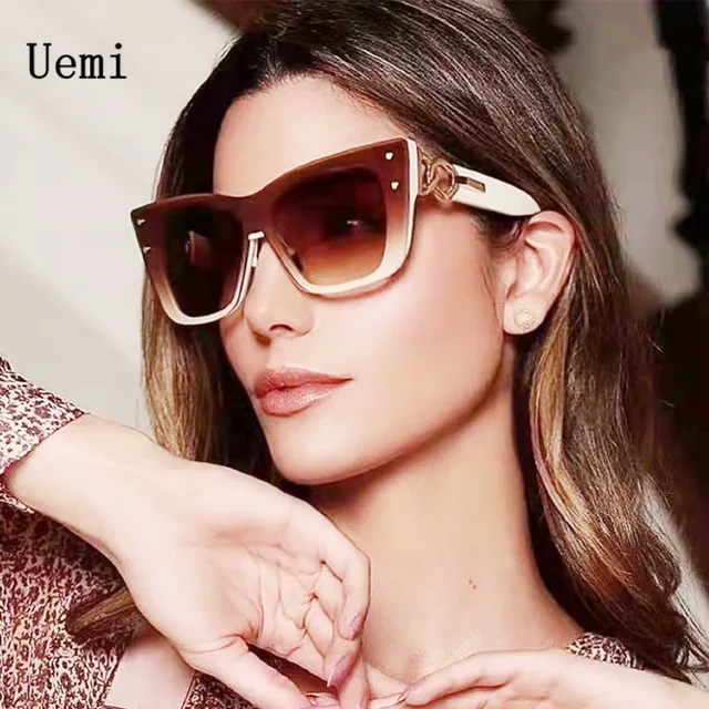 Fashion Retro Oversized Cat Eye Women Sunglasses Luxury Brand Designer For Ladies Vintage Sun Glasses Ins Popular Eyewear Shades 1