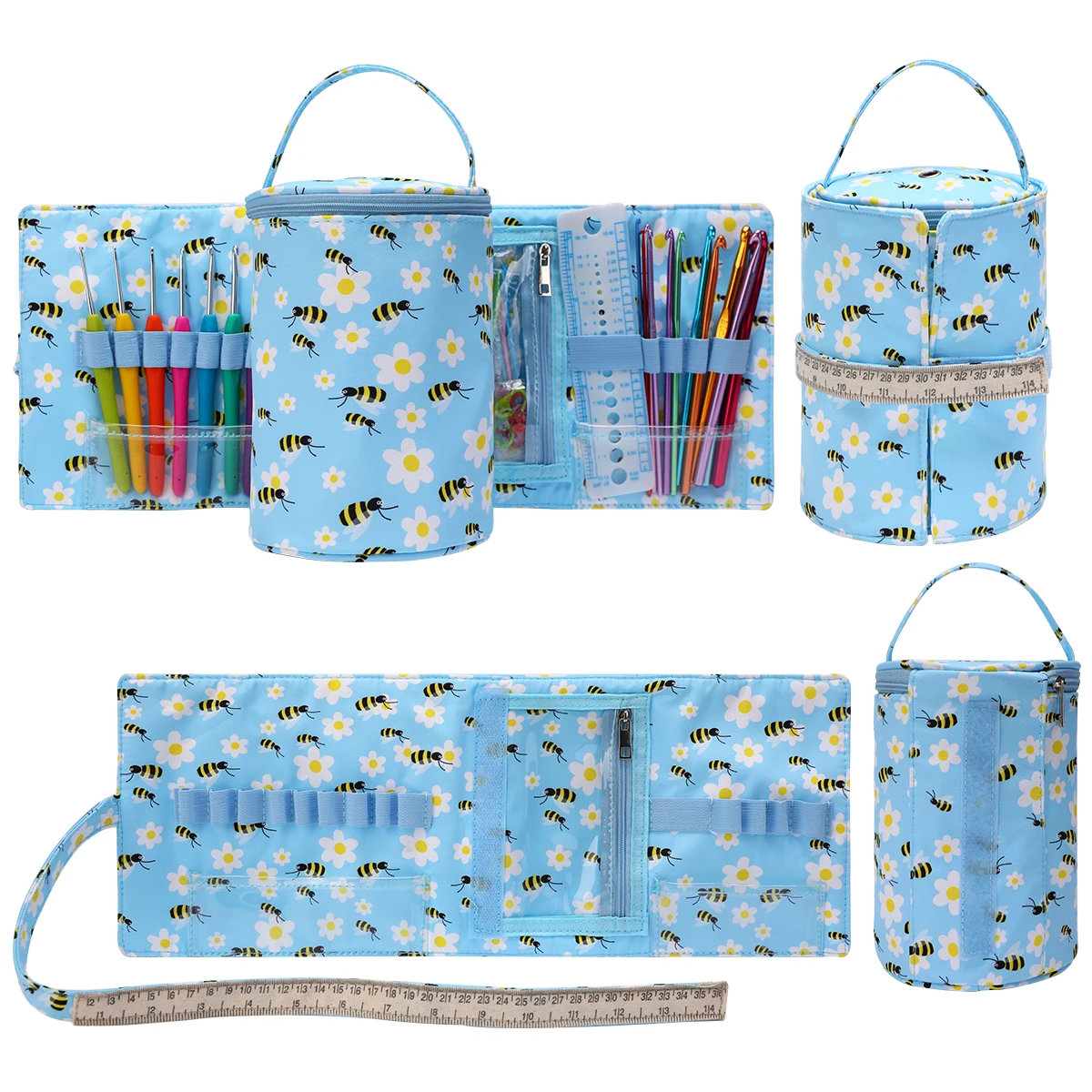 Fashion Empty Portable Knitted Wool Bags Small Yarn Storage Bag Foldable Cerchet Hooks Bags Sewing Tools Accessories Gift
