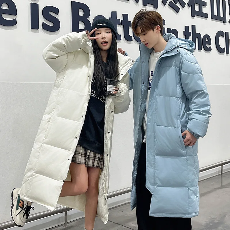 

2024 Snowy Velvet Coat Men's Extra Long Knee Over Warm Women's Middle School Drama School Uniform Student Coat