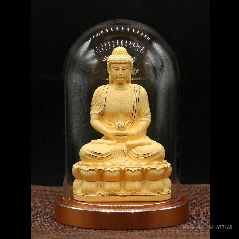 

Acrylic Gold Vehicle Mounted Buddha Statue, Base Cover, Copper, The God of Guanyin Bodhisattva Sculpture, Small Ornaments, 1Pc