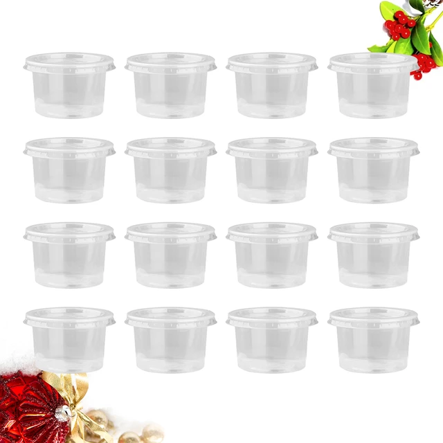 50PCS 140ml Disposable Plastic Container Clear Plastic Dessert Bowlss Bowls  with Lids for Mousses Sauce Jelly Yogurt - AliExpress