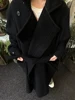Mauroicardi Autumn Winter Oversized Long Thick Soft Warm Black Wool Blends Coat Men Luxury Designer Clothes Woolen Overcoat 2024 4