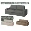CRIUSJA velvet fabric Anti cat scratch Couch Covers for  Kivik loveseat（190cm）,3 Seat Sofa(228cm) , velvet corduroyCouch Covers 1