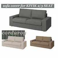 CRIUSJA velvet fabric Anti cat scratch Couch Covers for  Kivik loveseat（190cm）,3 Seat Sofa(228cm) , velvet corduroyCouch Covers 1