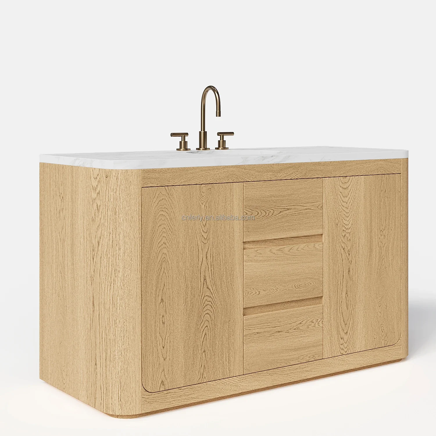 American Style Hot Oak Wood Single Extra-Wide Bathroom Vanities Modern Style Bathroom Cabinets For Sale