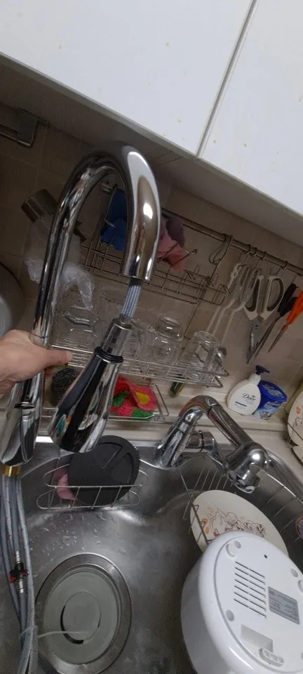 2024 Brass Pull Down Kitchen Faucet with Hot & Cold photo review