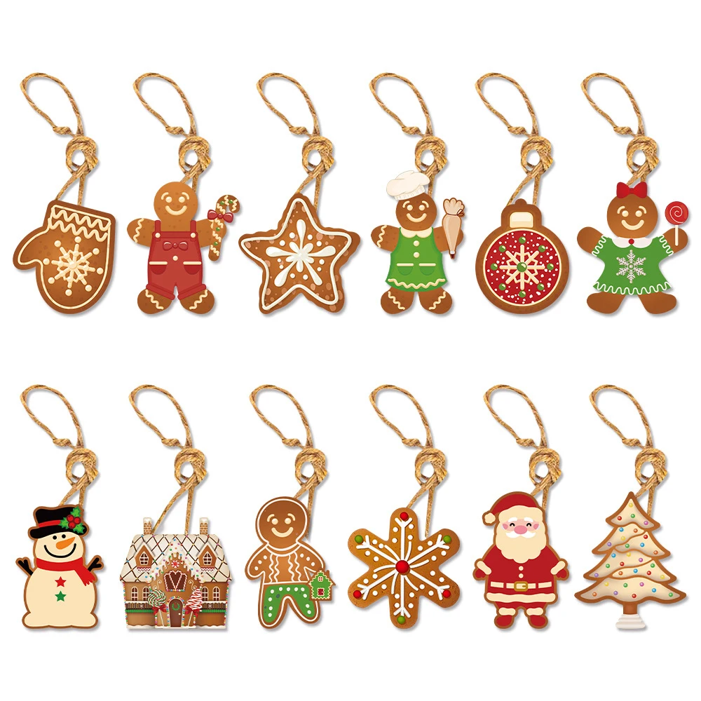 thumbnail image 1 of 120/12 piezas de adornos navideños colgantes para árbol de Navidad, guirnaldas de papel para Año Nuevo, cajas de regalo, decoración para envolver regalos, bricolaje, hecho a mano, 1 of 5