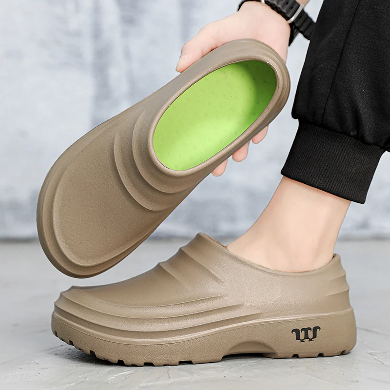 Baotou Slippers Men Wearing Lazy Shoes Fashionable One Foot and Half Support Single Shoes Beach Fishing Work Safety