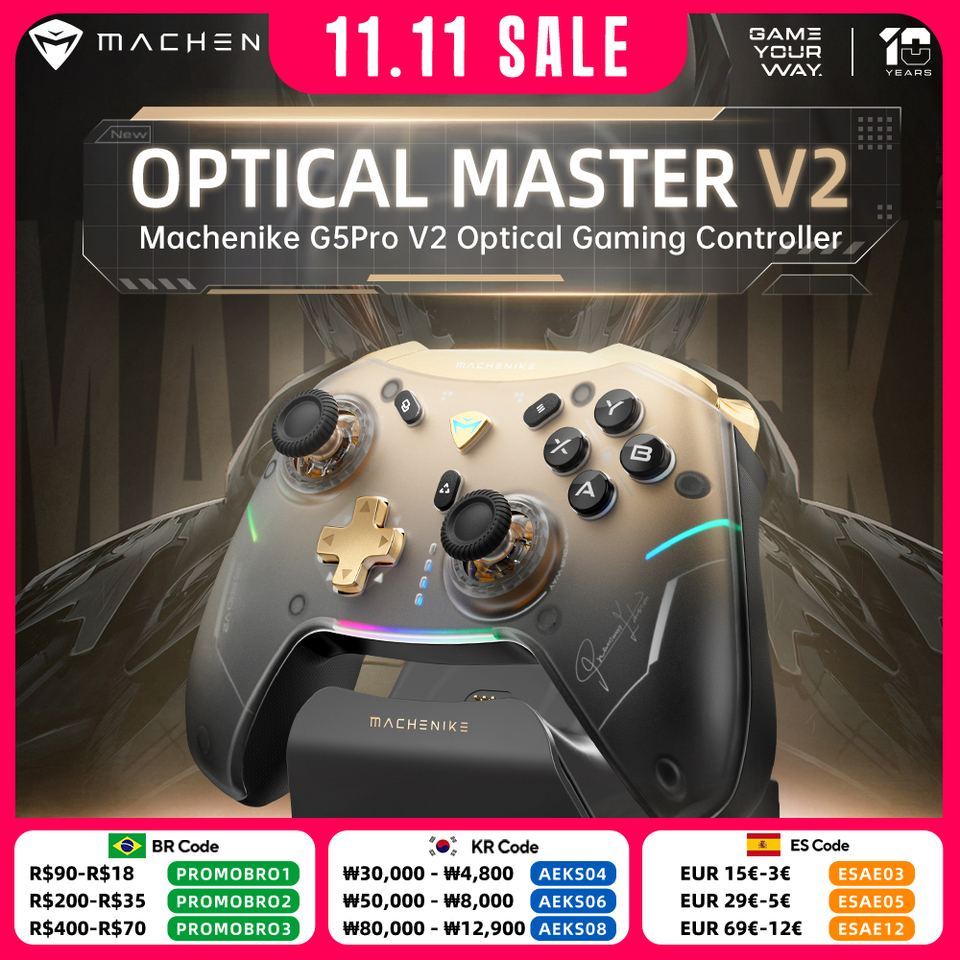  MACHENIKE G5Pro V2 Ultimate Gaming Controller Optical Trigger ABXY Button Hot-Swappable Joystick 4K Resolution For Switch PC 