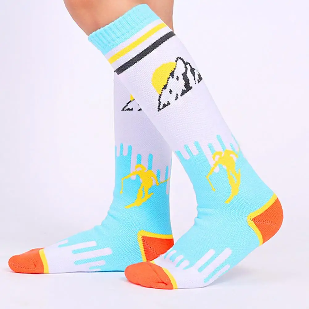 1Pair Children Ski Socks Non-Slip Cuff High Elastic Keep Warm Thermal Socks Boys Girls Thick Warm Snowboarding for Winter