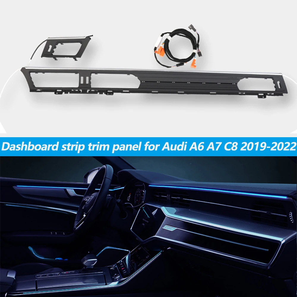 

Car dashboard strip trim panel for Audi A6 A7 C8 2019-2022 air-conditioning outlet trim panel 30 colors ambient light