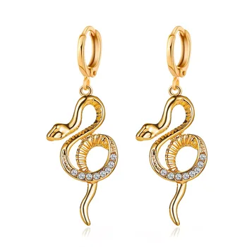 Gold & Silver Snake Drop Earrings