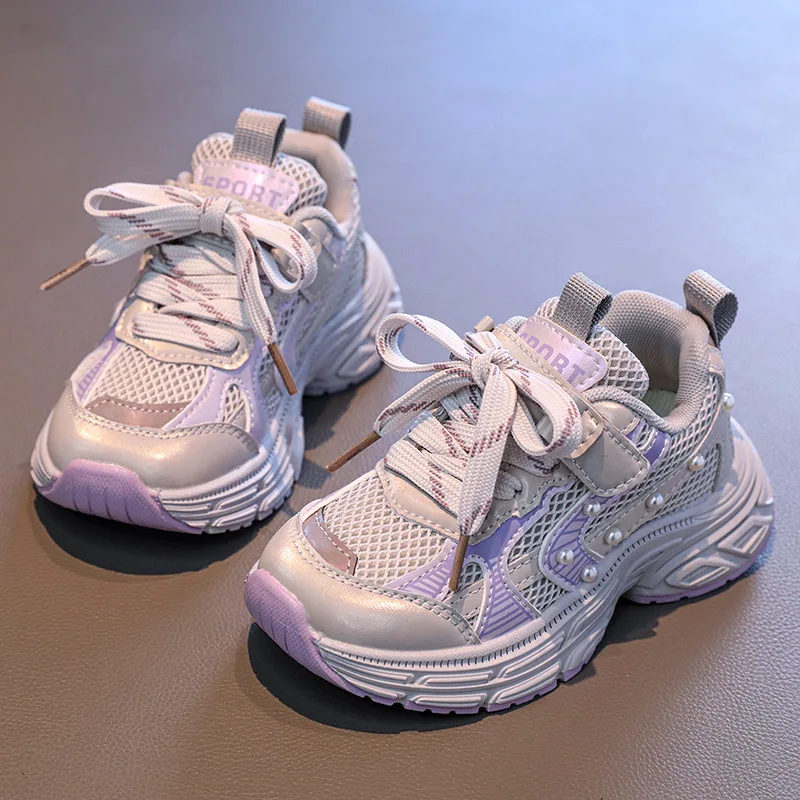 Girls Breathable Mesh Sneakers for School and Sports