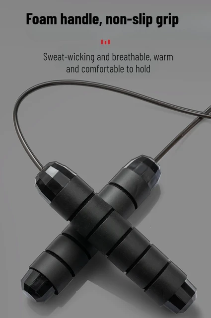 Adjustable Tangle-Free Speed Wire Jump Rope Workout with Foam Handles for Fitness Home Workouts and Slim Body 4