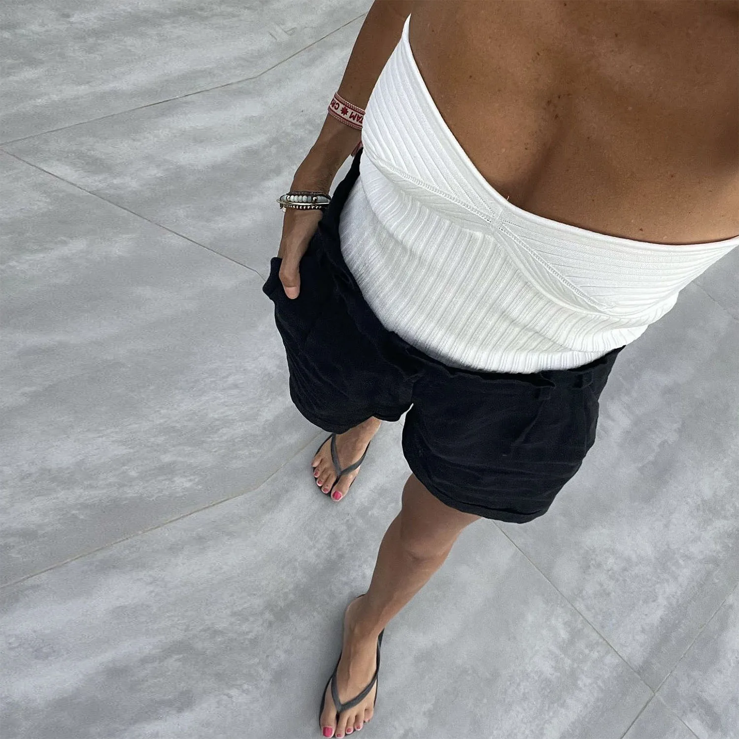 Knit Ribbed Backless Tank Top Women's Slim Summer Fashion Cropped Top High Street Elegant Knitwear Pullover Female Vest