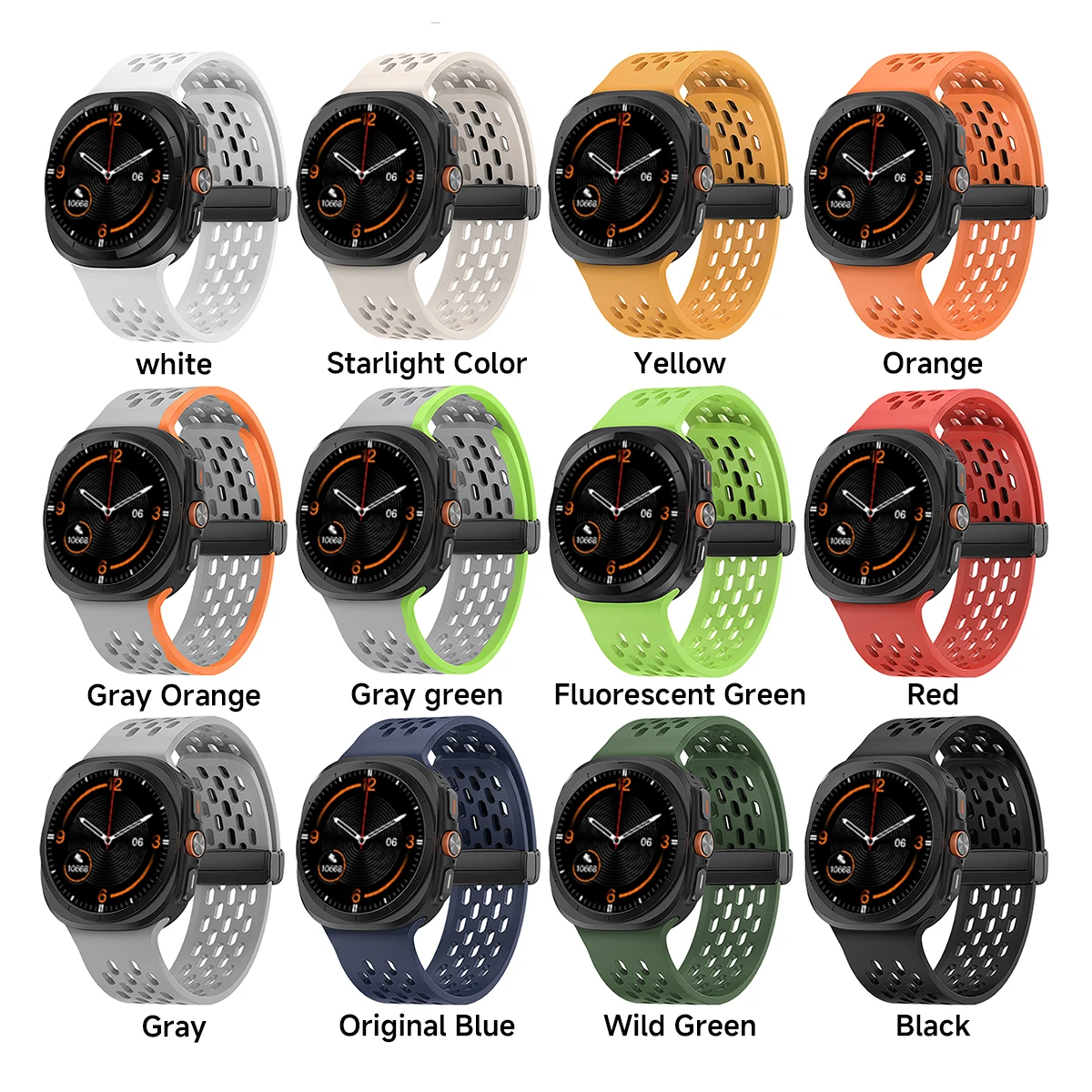 Magnetic Breathable Silicone Strap