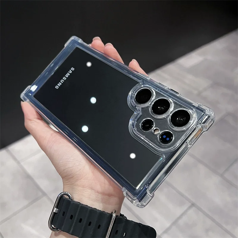 حافظة فاخرة شفافة مضادة للصدمات لهاتف سامسونج جالا...