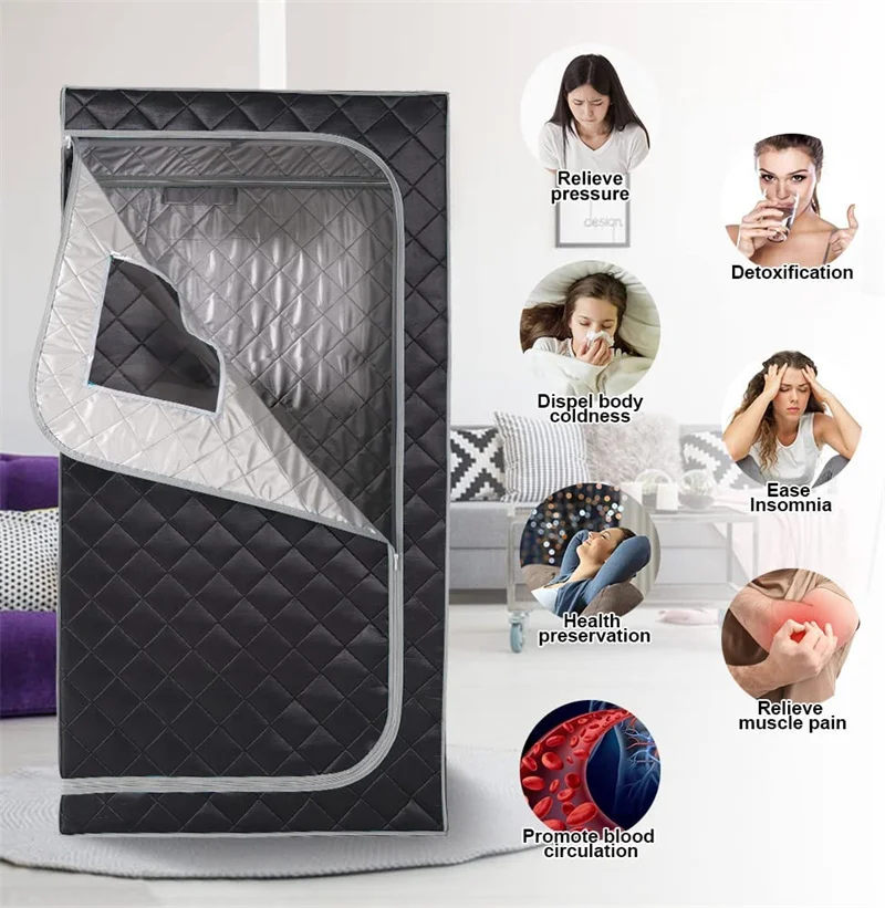 Full Body Home Steam Sauna Set 4L Large Steam Pot One Person Sauna Spa with Time Temperature Remote Control Detox Therapy portable steam sauna