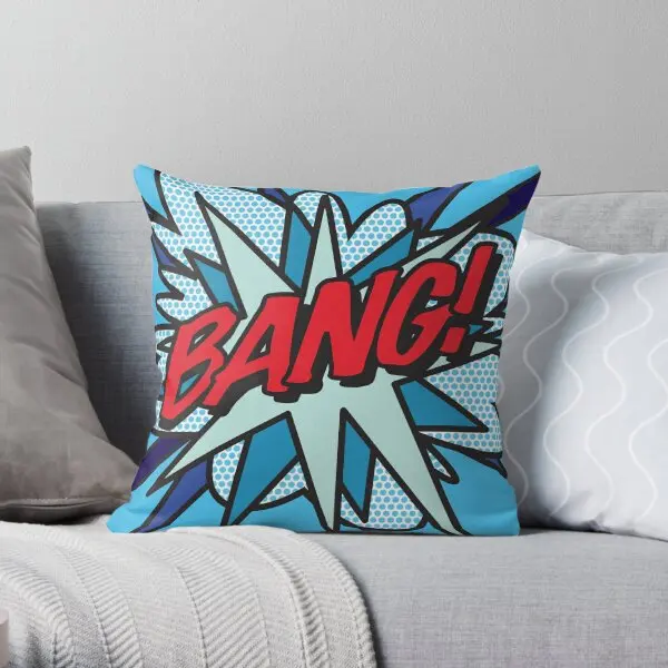 

Bang Comic Book Pop Art Modern Fun Graph Printing Throw Pillow Cover Waist Bed Cushion Decorative Pillows not include One Side