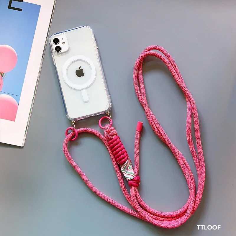 Crossbody Necklace Adjustable Strap Lanyard Magnetic Phone Case with Ultra Soft Cover