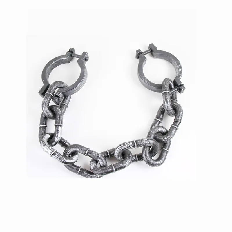 Halloween Cosplay Simulated Prisoner Shackles Hand Chains Anklet Halloween Show Bar Party Decoration Haunted House Plastic Props