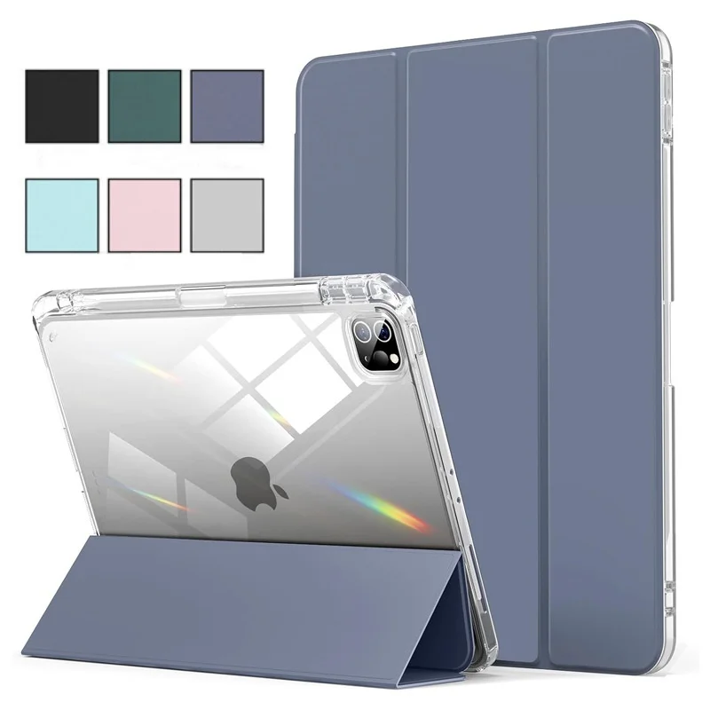 

For iPad Case 10.2 9th 8th 7th 10 10th Generation Pro 11 12.9 2022 Clear Pencil Holder Funda For iPad Air 5 4 10.9 Mini 6 Cases