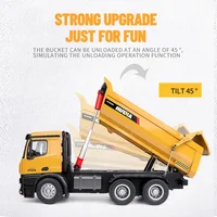 Huina 1582 10ch 2.4g Wireless Alloy Loading And Unloading Truck 1:14 Remote Control Dump Truck Electric Children's Model Toy 2
