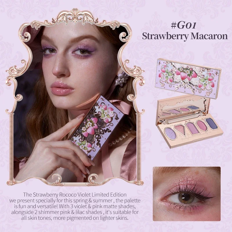 Flower Knows Violet Eye Shadow Strawberry Rococo Series Five-Color