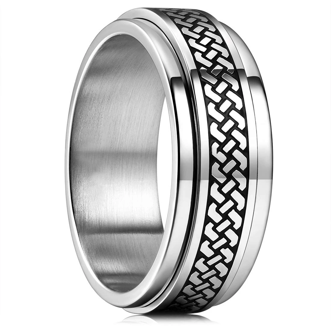 Fashion Men Stainless Steel Anxiety Fidget Spinner Rings Viking Infinity Intertwined Celtic Knot Rings For Men Wedding Jewelry wedding rings jewelry rings ring jewelry signet ring fidget rings
