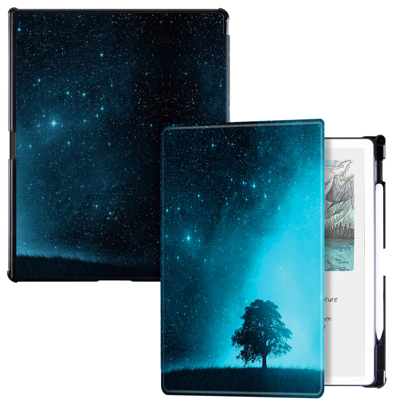 Caweet Custodia In Feltro E Pelle PU Per Kindle Scribe 11 Pollici (2025) E Colorsoft – Con Supporto Pieghevole, Porta-stilo E Chiusura Sicura, Colore Nero