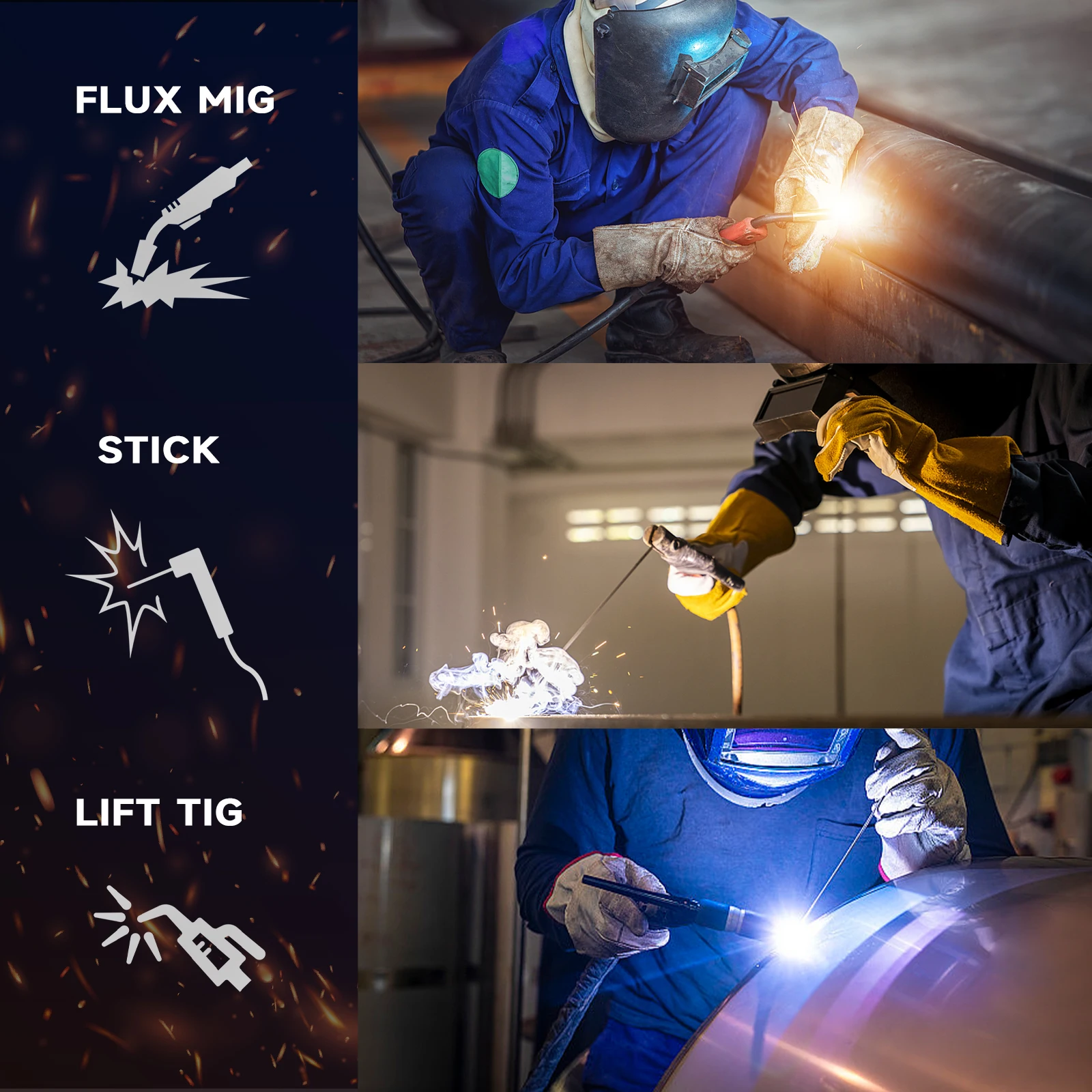 KaibinLunte 140Amp MIG Welder Gasless 110V/220V Dual Voltage  Flux Core MIG /TIG/MMA 3 in 1 Welding Machine 3