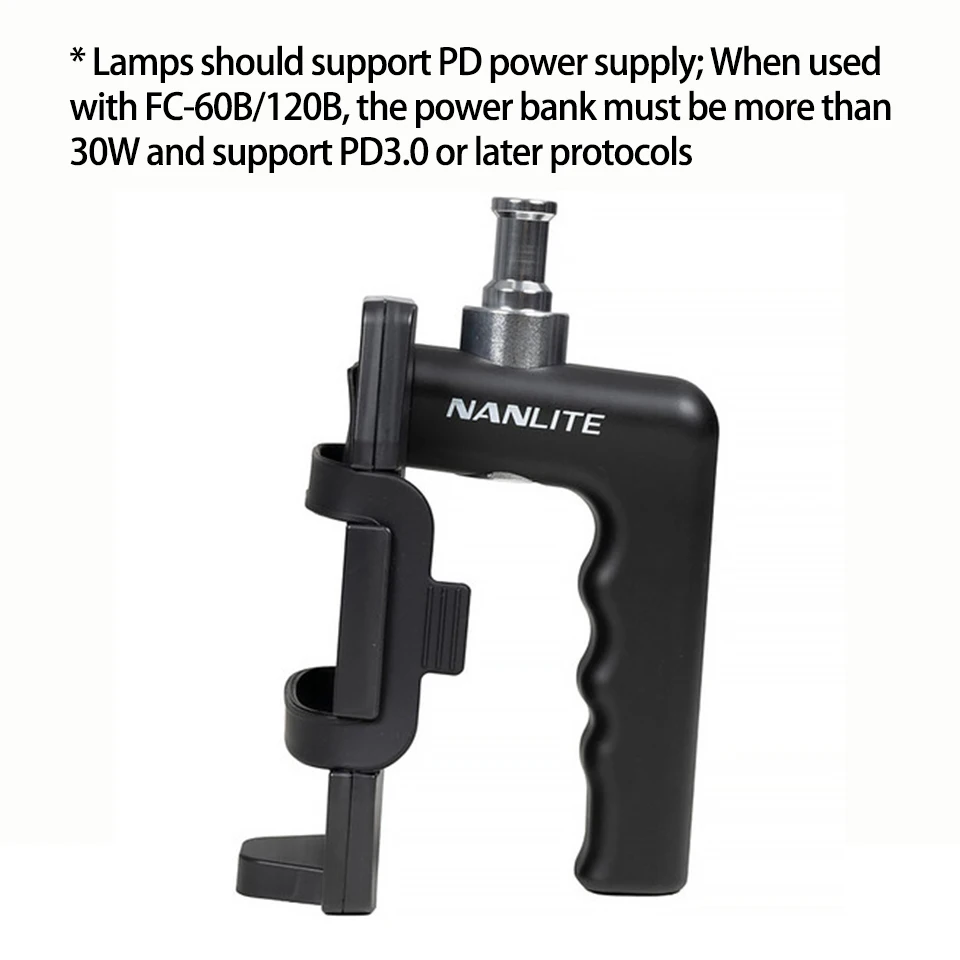 Nanlite BT-BG-PB Power Bank Battery Grip for FC-60B and FC-120B Support Handheld or with the Light Frame Installation 2