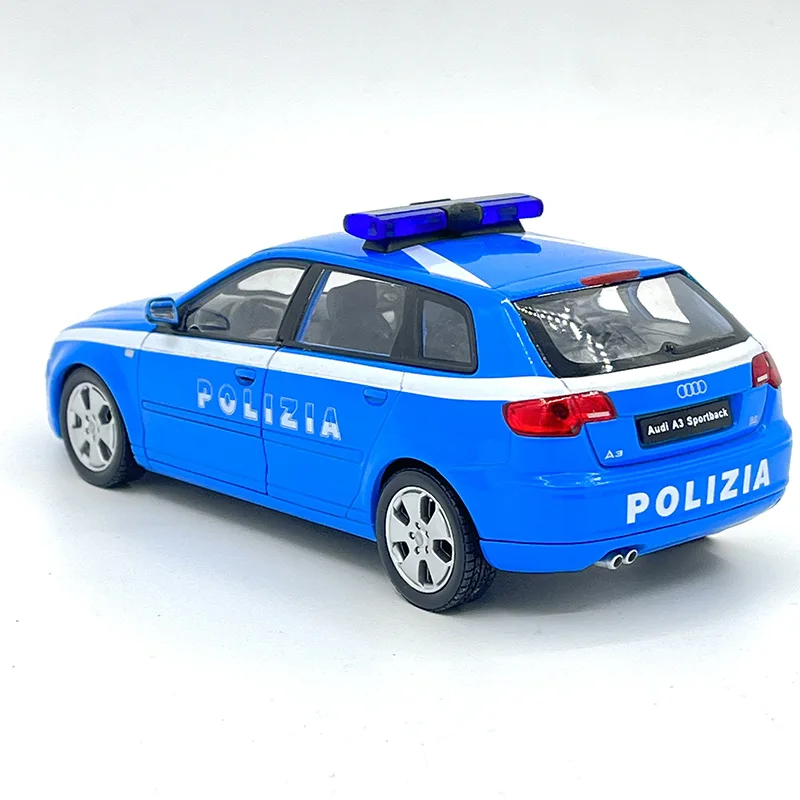 WELLY Audi A3 Sportback Italian Police Car Alloy Model 1:24 Scale Souvenir  Collection Child Hobby Holiday Gifts Static Display