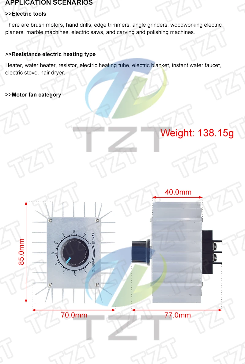 AC 220V 5000W SCR PWM Motorgeschwindigkeitsregler Modul Lichtdimmung Dimmer Thermostat Regler Schaltersteuerung Regler für Arduino – Detail 2