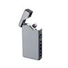 Metal Flameless Windproof Electirc Double Arc Lighter High power Smoking Accessories USB Recharge LED Display Cigarette Lighters 6