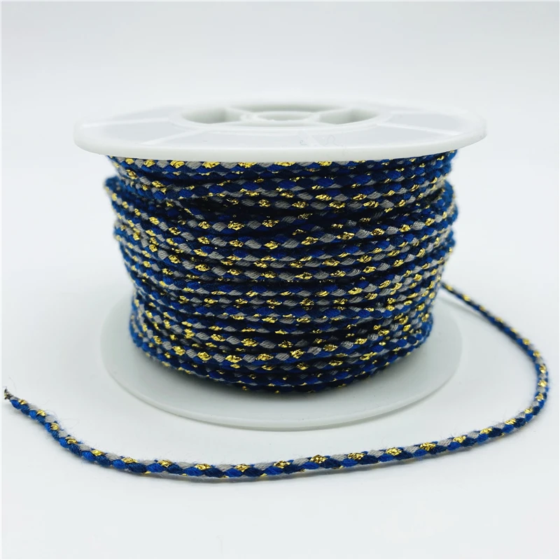 Cotton Cord 5yards/Lot 2.5mm Gold Line Cotton Cord Rope Chinese Knot Macrame Cord Rope For Jewelry Making For Shamballa Bracelet