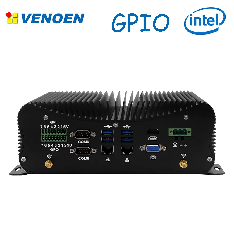 Mini Pc Senza Ventola Industriale Piccolo Computer 8Th 10Th Gen Intel Core I5 10210U 8250U I7 10510U 8550U Rs485/422/232 Com Hdmi Vga Gpio