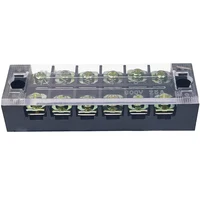1PCS TB2506 Dual Row Thick Copper Screw Terminal Block Flame Retardant Grounding Strip Wire Connector Durable 600V 25A 3