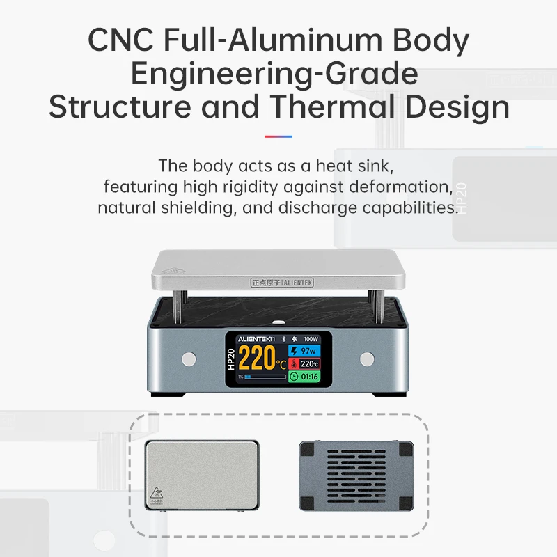 ALIENTEK HP20 200W 납땜 스테이션 예열기 디지털 일정 온도 가열 도구(350 포함) ° C 미니 히팅 플랫폼