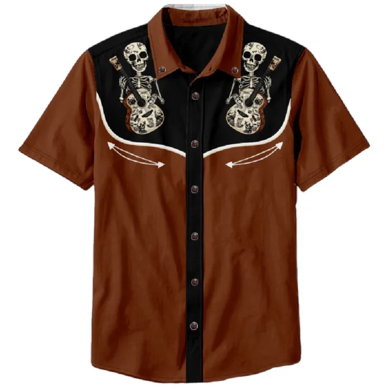Mexican Culture Cotton Button Shirt For Men/Women Unisex Shirts Summer Short Sleeve Shirt Fashion Streetwear