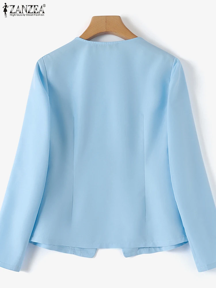 ZANZEA Women Long Sleeve Blazer Coat V Neck Elegant Slim Fit Blazer Office Lady Suit Coat Spring Autumn Available - Image 5
