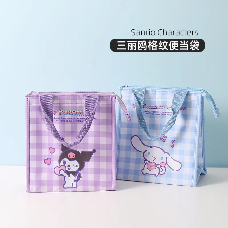 

New Sanrio Kawaii Anime Cartoon series Kuromi Cinnamoroll Creative Cute Girl Lunch Bag Student Insulated Lunch Box Bag Gift