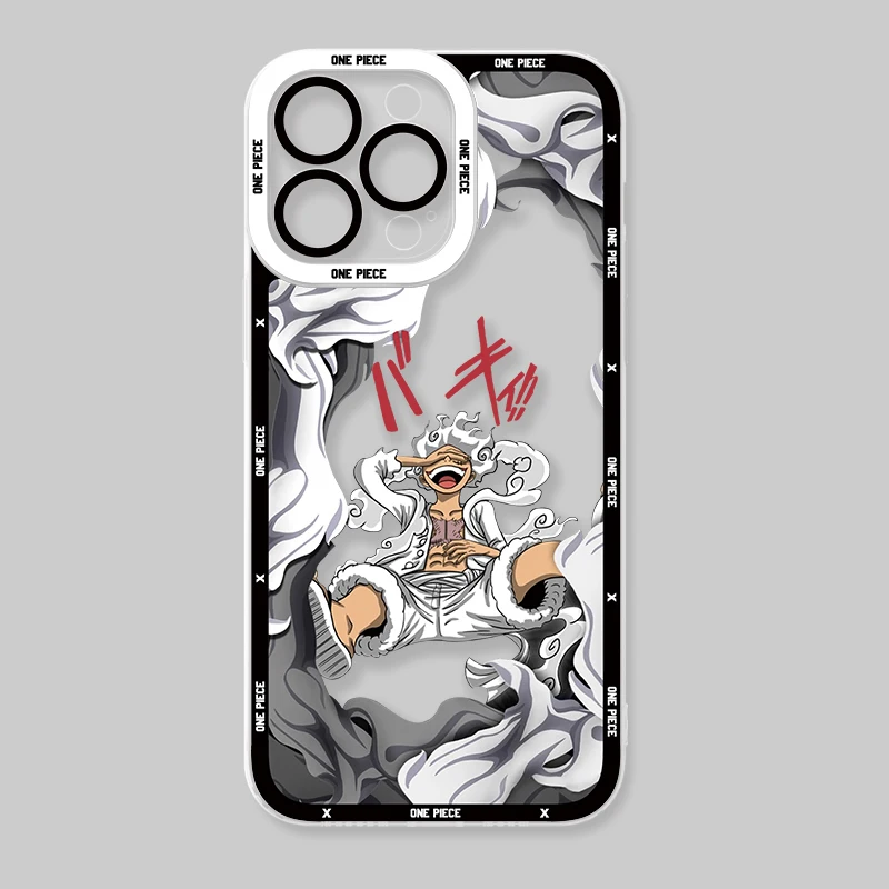 Anime One Piece Clear Case for iPhone 15 14 11 Pro Max 13 12 Mini XR XS X 8 7 6 6S Plus SE 2020 Soft Silicone Shockproof Cover