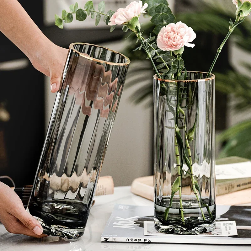 

Transparent Nordic Flower Vases Book Grand Plant Pots Indoor Glass Style Simplicity Vase Hogar Decoraciones Room Decorations