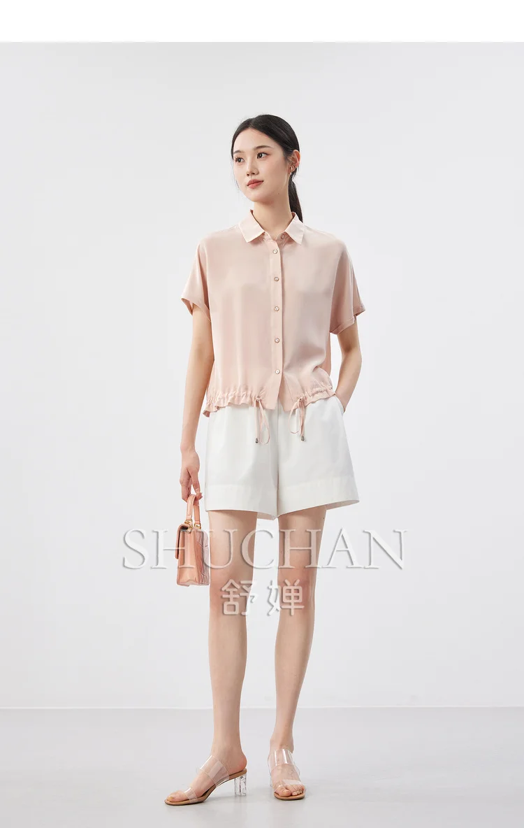 

Высококачественная дизайнерская однобортная шелковая женская рубашка 2024, блузка для женщин, модная летняя женская рубашка