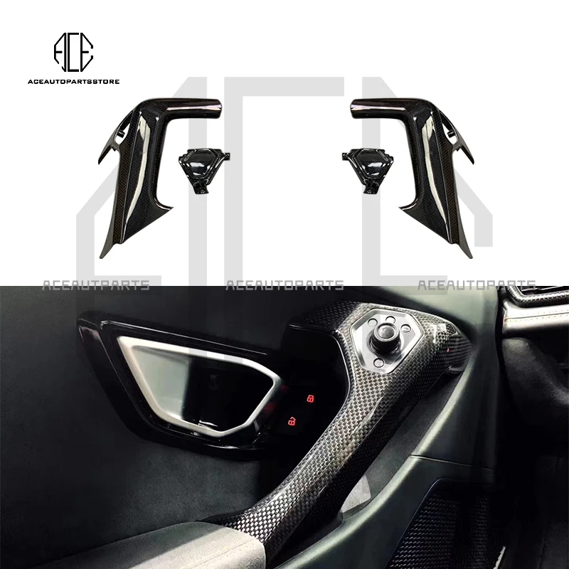 

Real Carbon Fiber Inner Door Handle Replace Type Interior Trim Cover For Lamborghini Huracan LP610 LP580 Evo 2014-2021