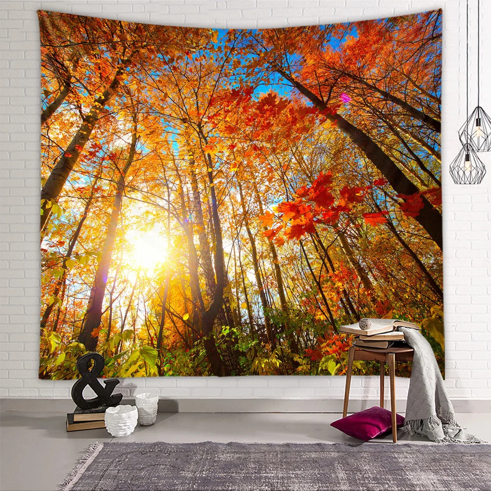 Forest tapestry natural scenery background cloth home decoration room bedroom living room wall hanging cloth