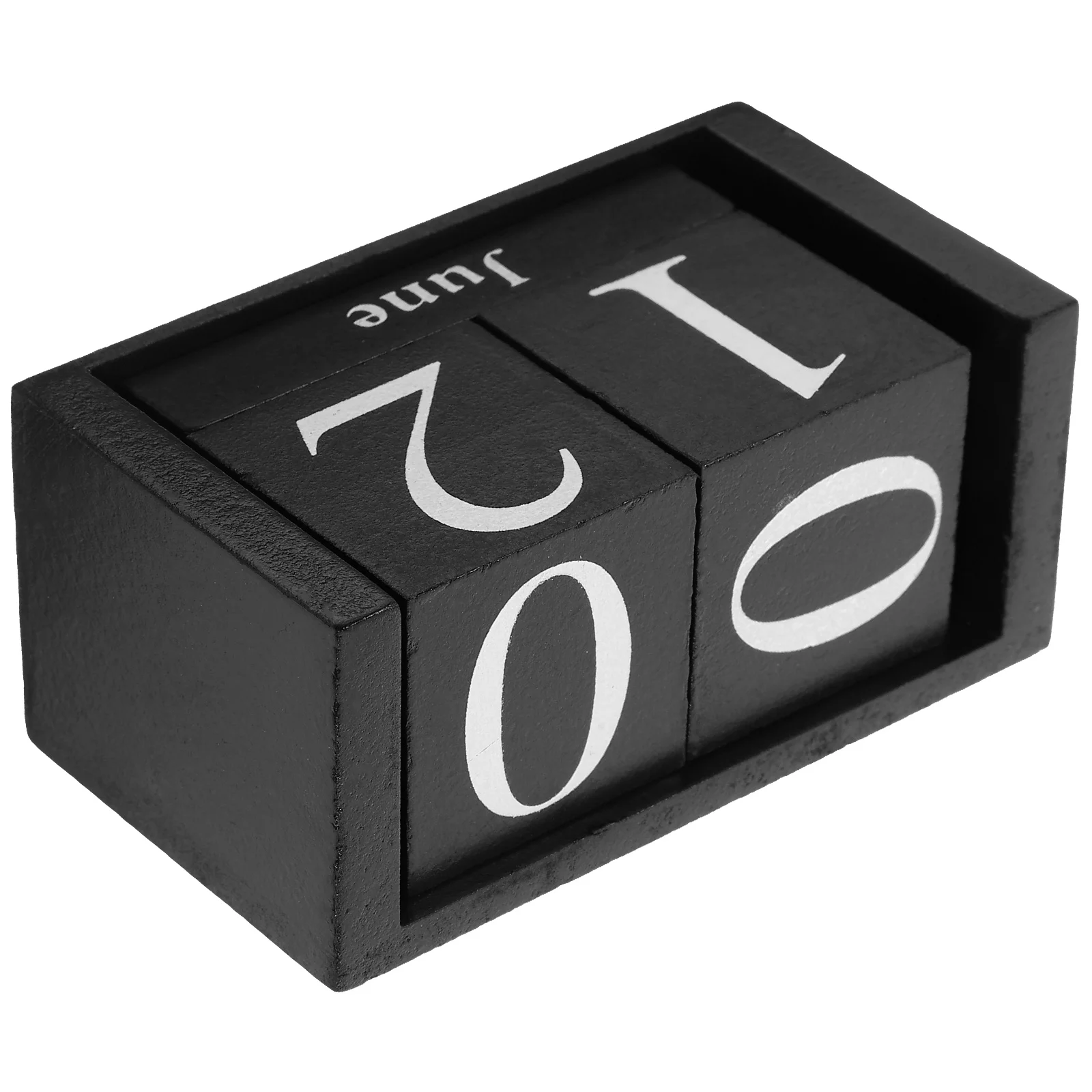 Wooden Block Calendar Office Desk Decor Elegant Household Perpetual Supply Desktop