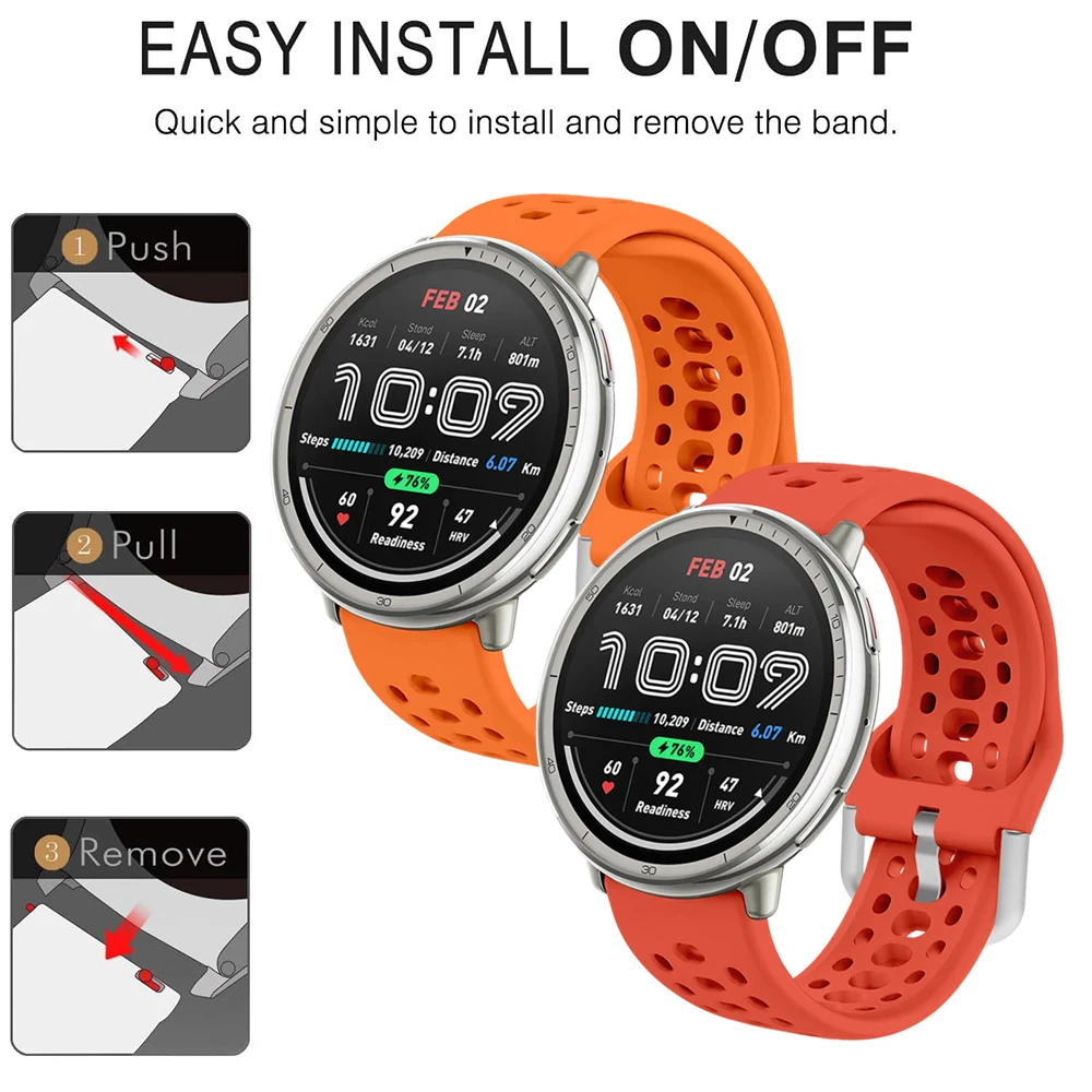 Cinturino In Acciaio Inox Per Amazfit Active 2 Square / Amazfit Active 2 – Regolabile, Con Strumento Di Rimozione
