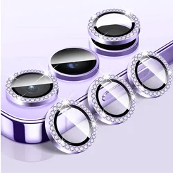 Diamond Camera Lens Protector with Shiny Tempered Glass and Alloy Metal Ring - A06 4G (PURPLE - 05)